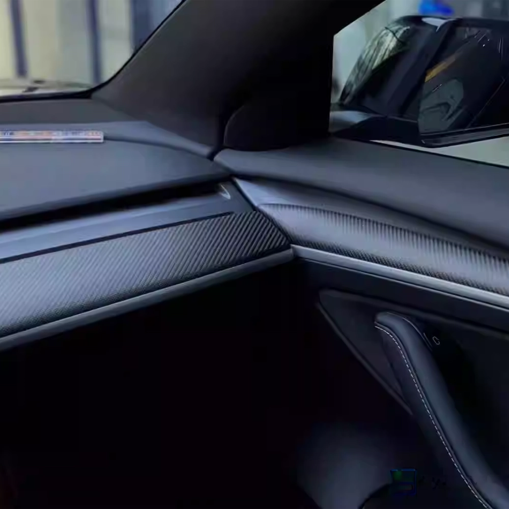 For Tesla Model 3 Y 2021-2023 Matte White Dashboard Door Side Panel Overlay  Trim
